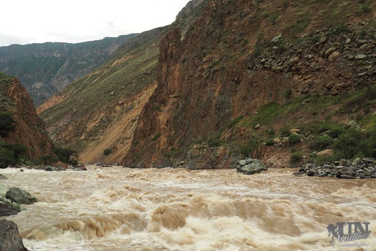 Rushing river in rain season at Colca Canyon
