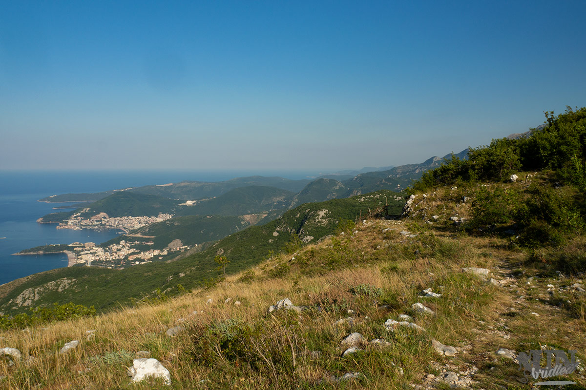 Coastal view from a hiking trail around Budva